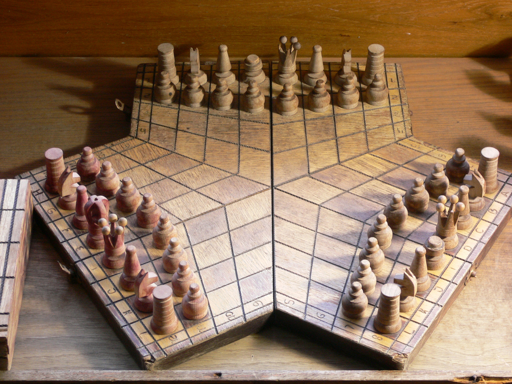 Just made a working 3 player chess set! Q & A in comments : r/chess